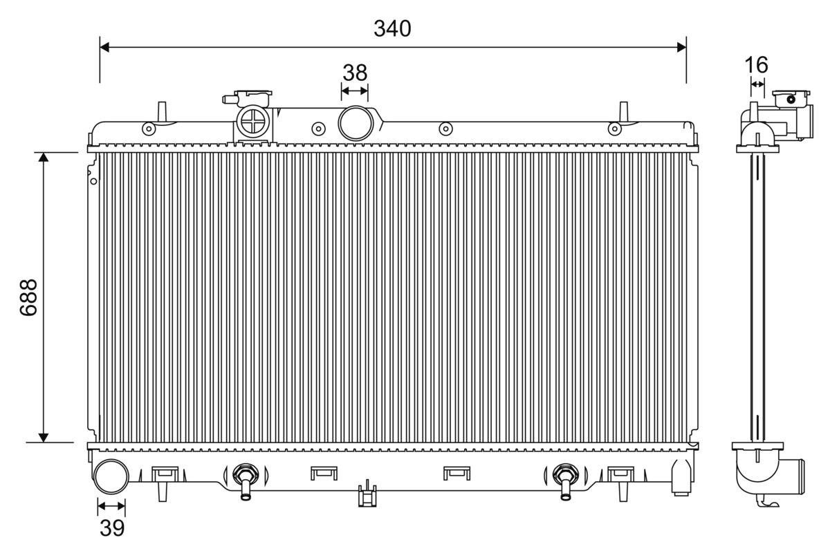 Radiator, engine cooling (701204)