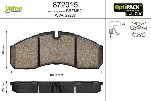 Brake Pad Set, disc brake (872015)