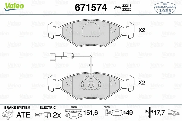 Brake Pad Set, disc brake (671574)