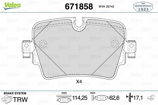 Brake Pad Set, disc brake (671858)