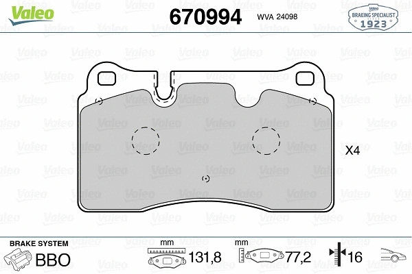 Brake Pad Set, disc brake (670994)