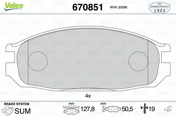 Brake Pad Set, disc brake (670851)