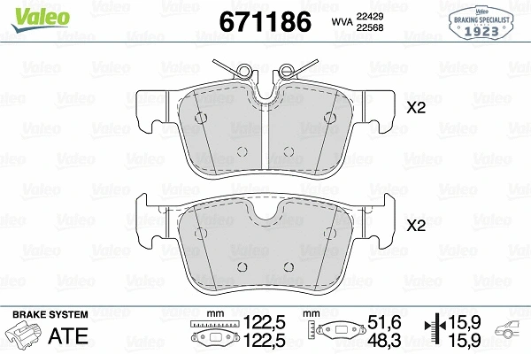 Brake Pad Set, disc brake (671186)