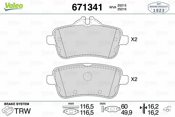 Brake Pad Set, disc brake (671341)