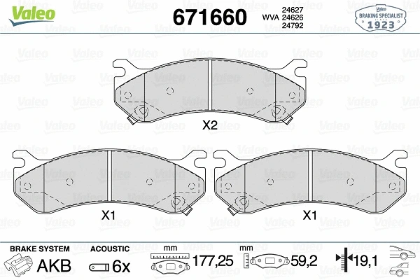 Brake Pad Set, disc brake (671660)