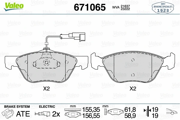 Brake Pad Set, disc brake (671065)