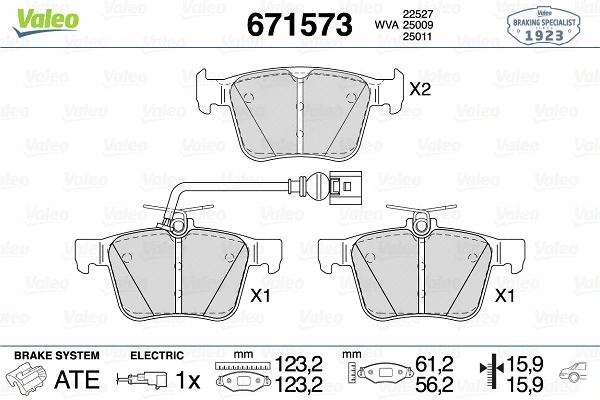 Brake Pad Set, disc brake (671573)