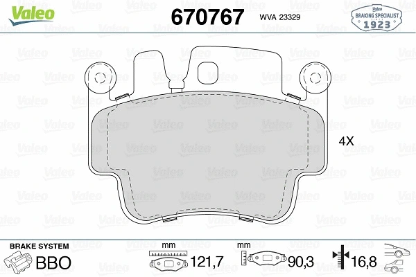 Brake Pad Set, disc brake (670767)