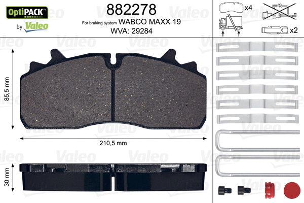 Brake Pad Set, disc brake (882278)