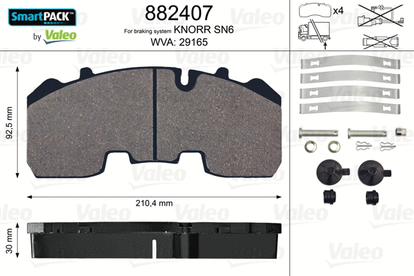 Brake Pad Set, disc brake (882407)