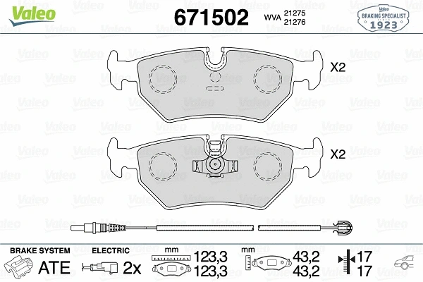 Brake Pad Set, disc brake (671502)