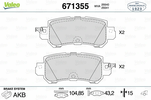 Brake Pad Set, disc brake (671355)