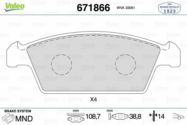 Brake Pad Set, disc brake (671866)