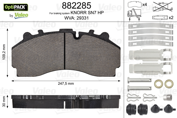 Brake Pad Set, disc brake (882285)