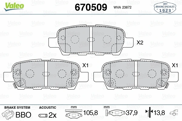 Brake Pad Set, disc brake (670509)