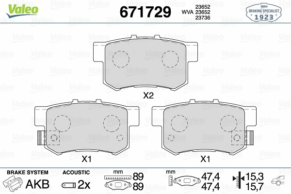Brake Pad Set, disc brake (671729)
