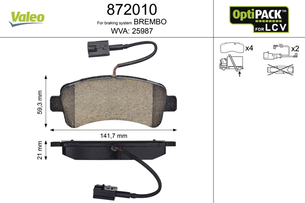 Brake Pad Set, disc brake (872010)