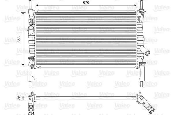 Radiator, engine cooling (701606)