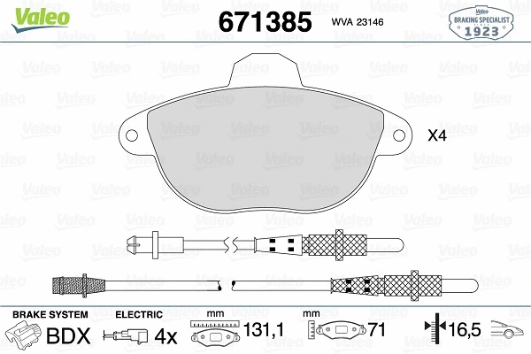 Brake Pad Set, disc brake (671385)