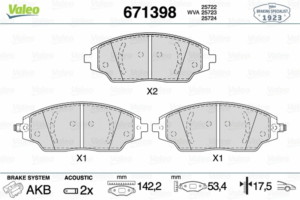 Brake Pad Set, disc brake (671398)