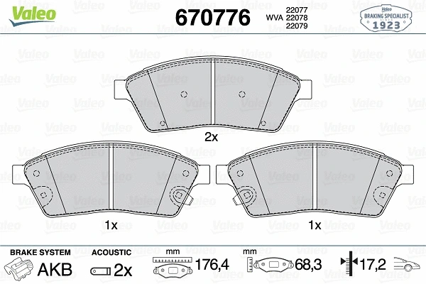 Brake Pad Set, disc brake (670776)