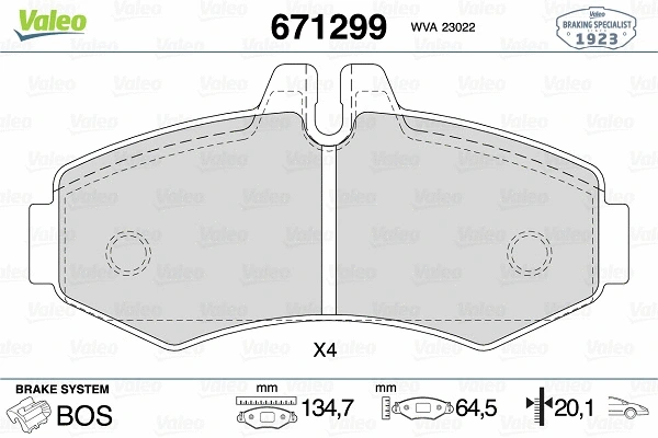 Brake Pad Set, disc brake (671299)