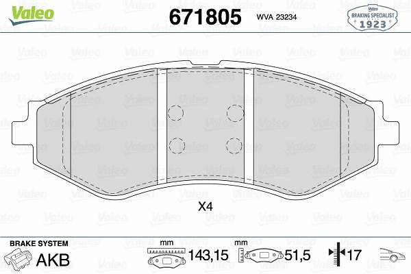 Brake Pad Set, disc brake (671805)