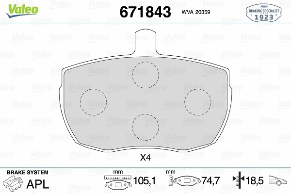 Brake Pad Set, disc brake (671843)