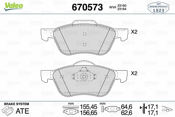Brake Pad Set, disc brake (670573)