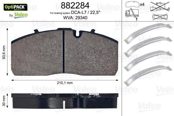 Brake Pad Set, disc brake (882284)