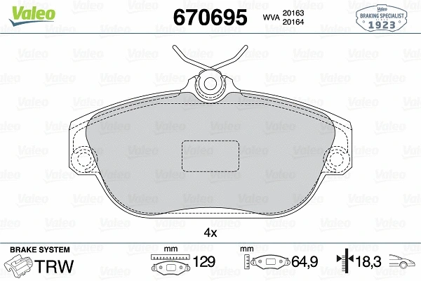 Brake Pad Set, disc brake (670695)