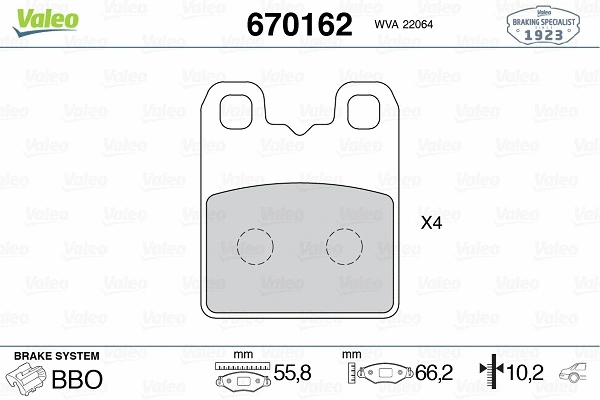 Brake Pad Set, disc brake (670162)