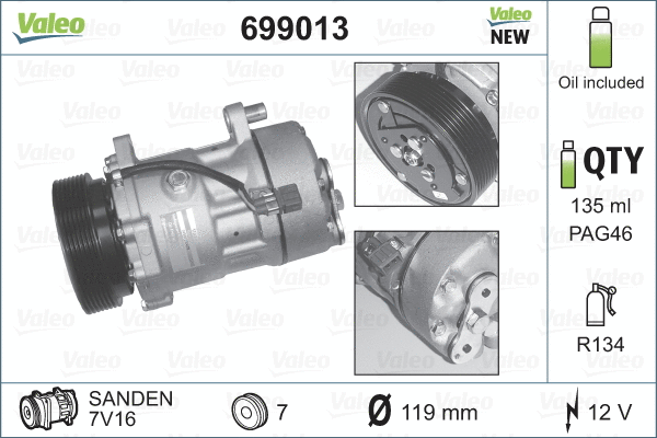 Compressor, air conditioning (699013)