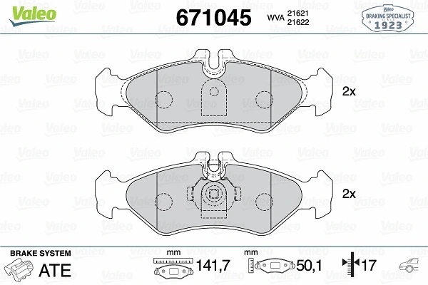 Brake Pad Set, disc brake (671045)