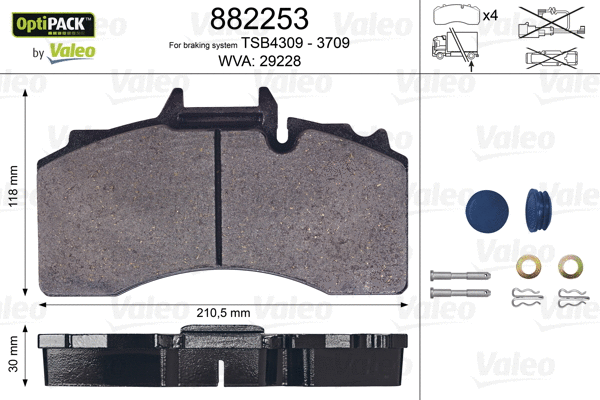 Brake Pad Set, disc brake (882253)