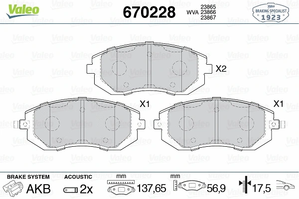 Brake Pad Set, disc brake (670228)