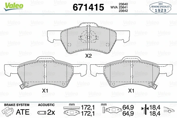 Brake Pad Set, disc brake (671415)