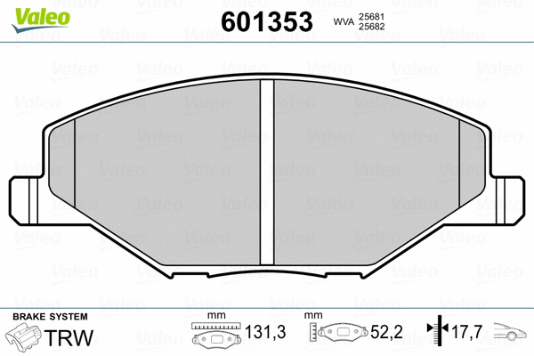 Brake Pad Set, disc brake (601353)