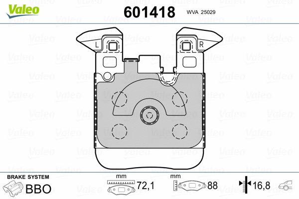 Brake Pad Set, disc brake (601418)