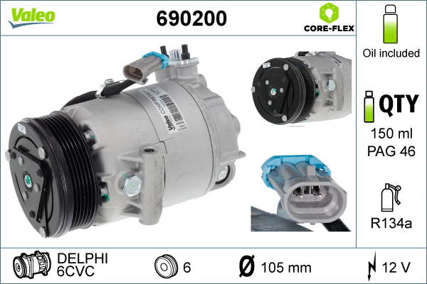 Compressor, air conditioning (690200)