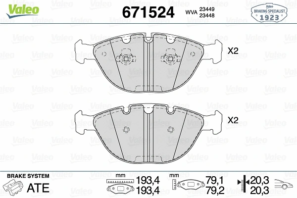 Brake Pad Set, disc brake (671524)