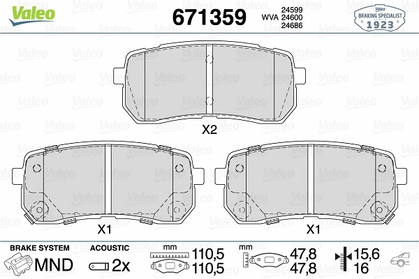Brake Pad Set, disc brake (671359)