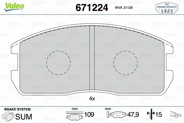 Brake Pad Set, disc brake (671224)