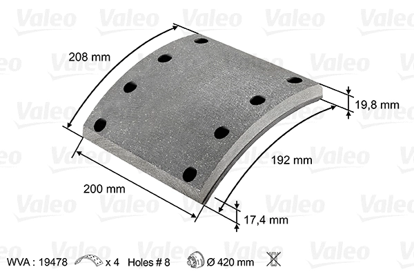 Brake Lining Kit, drum brake