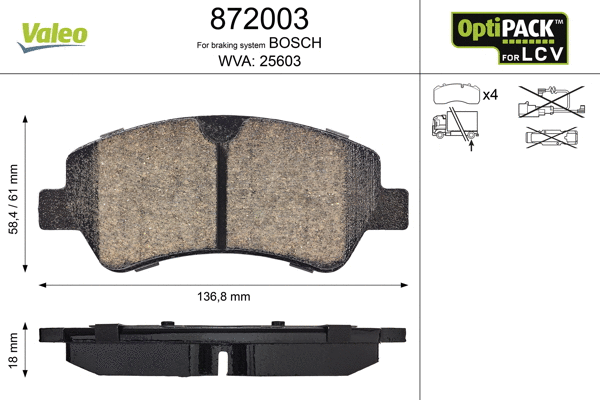 Brake Pad Set, disc brake (872003)