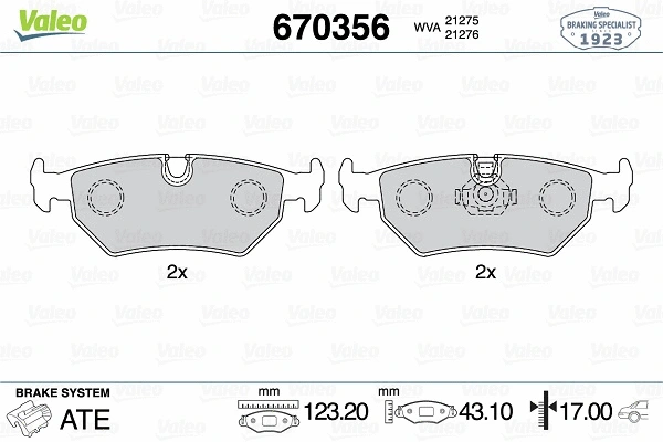 Brake Pad Set, disc brake (670356)