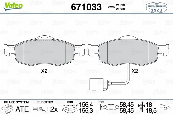 Brake Pad Set, disc brake (671033)