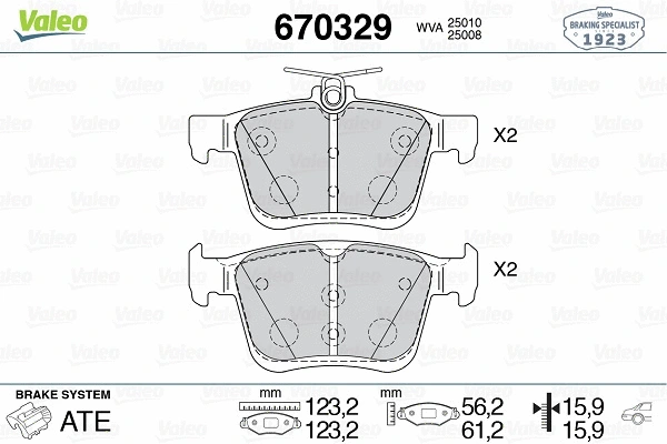 Brake Pad Set, disc brake (670329)