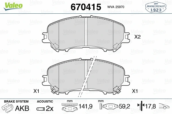 Brake Pad Set, disc brake (670415)
