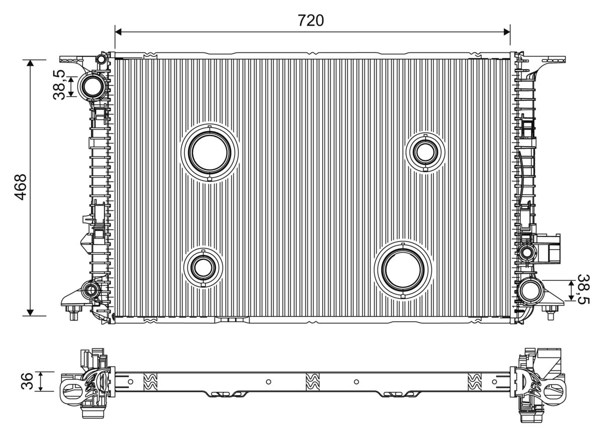 Radiator, engine cooling (701224)